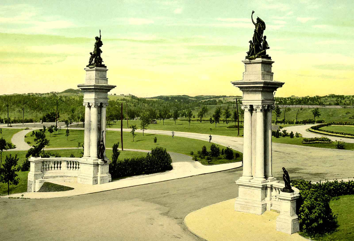 Highland Park Entrance, Pittsburgh PA in 1906 vintage print