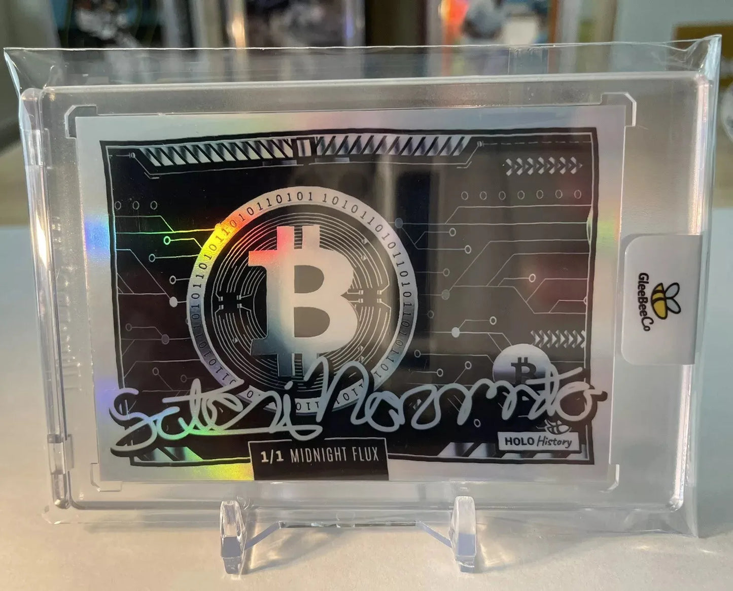 1/1 BITCOIN *Midnight Flux* Card with Satoshi Nakamoto "Signature" GleeBeeCo!