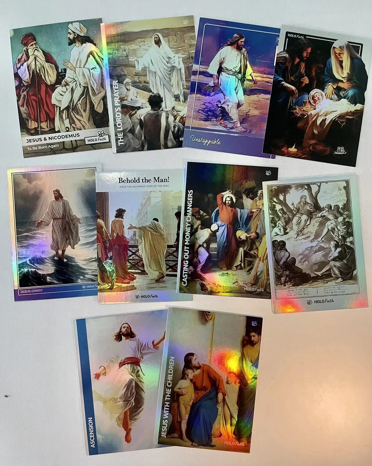 10 Jesus Christ Holographic Trading Cards Lot (GleeBeeCo) 10 Jesus Christ Holographic Trading Cards Lot (GleeBeeCo)