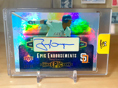 Encasing a Tony Gwynn Autographed Baseball Card with Our Kit