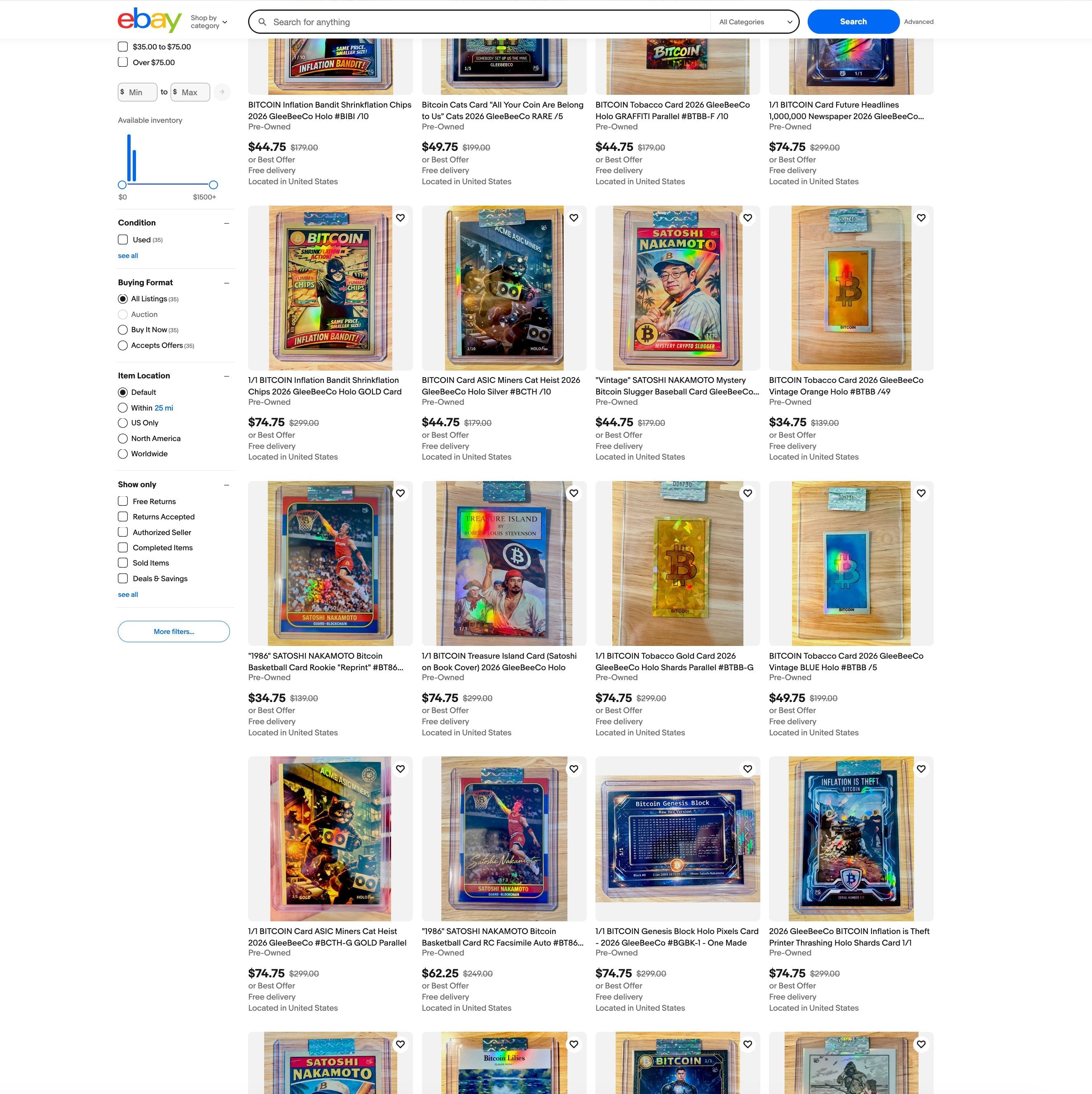 22 New Limited Run Bitcoin Trading Cards – GleeBeeCo