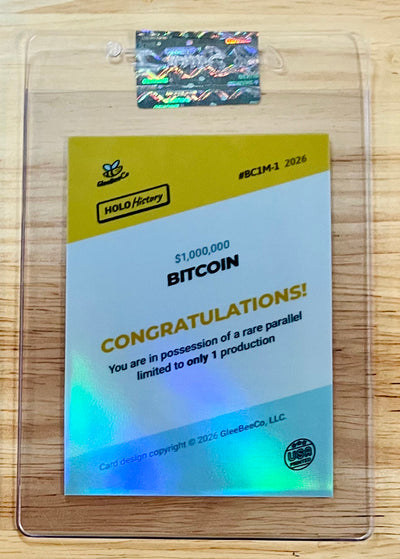 1/1 BITCOIN Card - News Flash $1,000,000 - 2026 GleeBeeCo Holo #BC1M-1