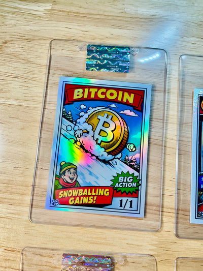 1/1 BITCOIN Card - Snowballing Gains Retro Comic - 2026 GleeBeeCo Holo #BCSG-1