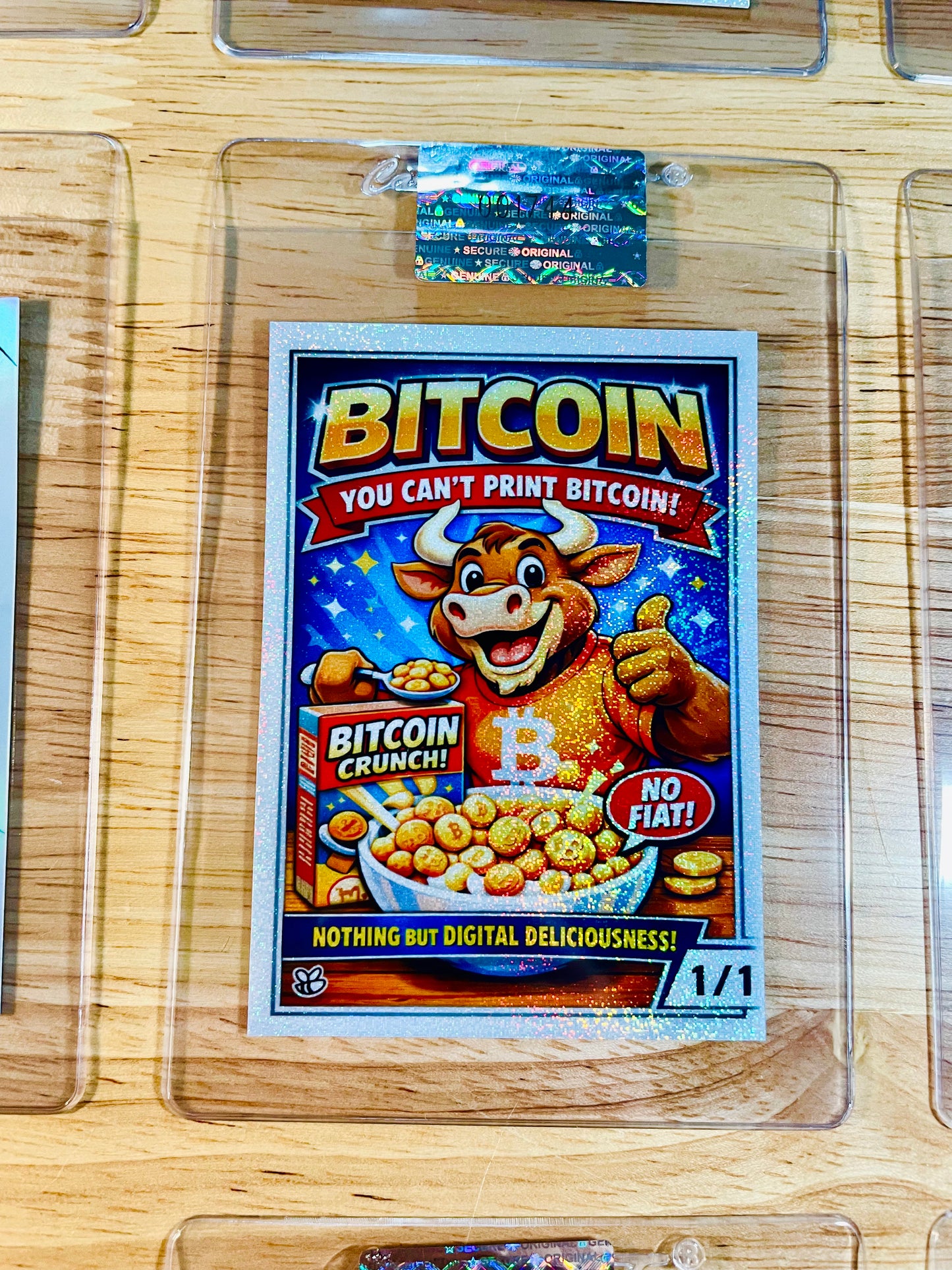 2026 GleeBeeCo BITCOIN Crunch Cereal Box Card #BTCR-1 Holo Pixels 1/1