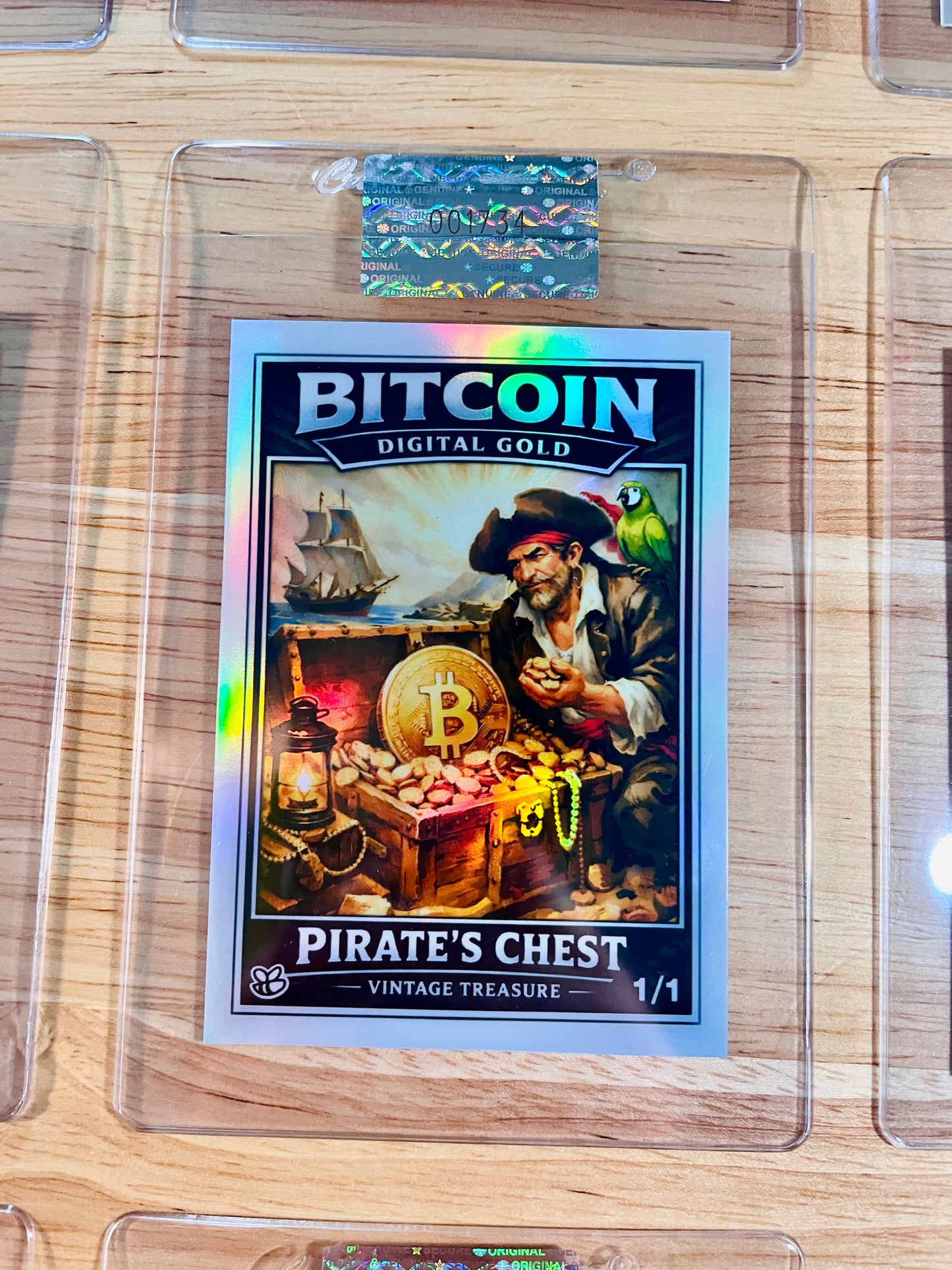 2026 GleeBeeCo BITCOIN Digital Gold Pirate's Chest Holographic Card 1/1