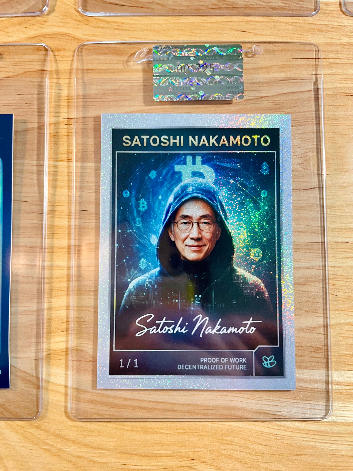 2026 GleeBeeCo SATOSHI NAKAMOTO Bitcoin Holo Pixels Card Facsimile Auto 1/1