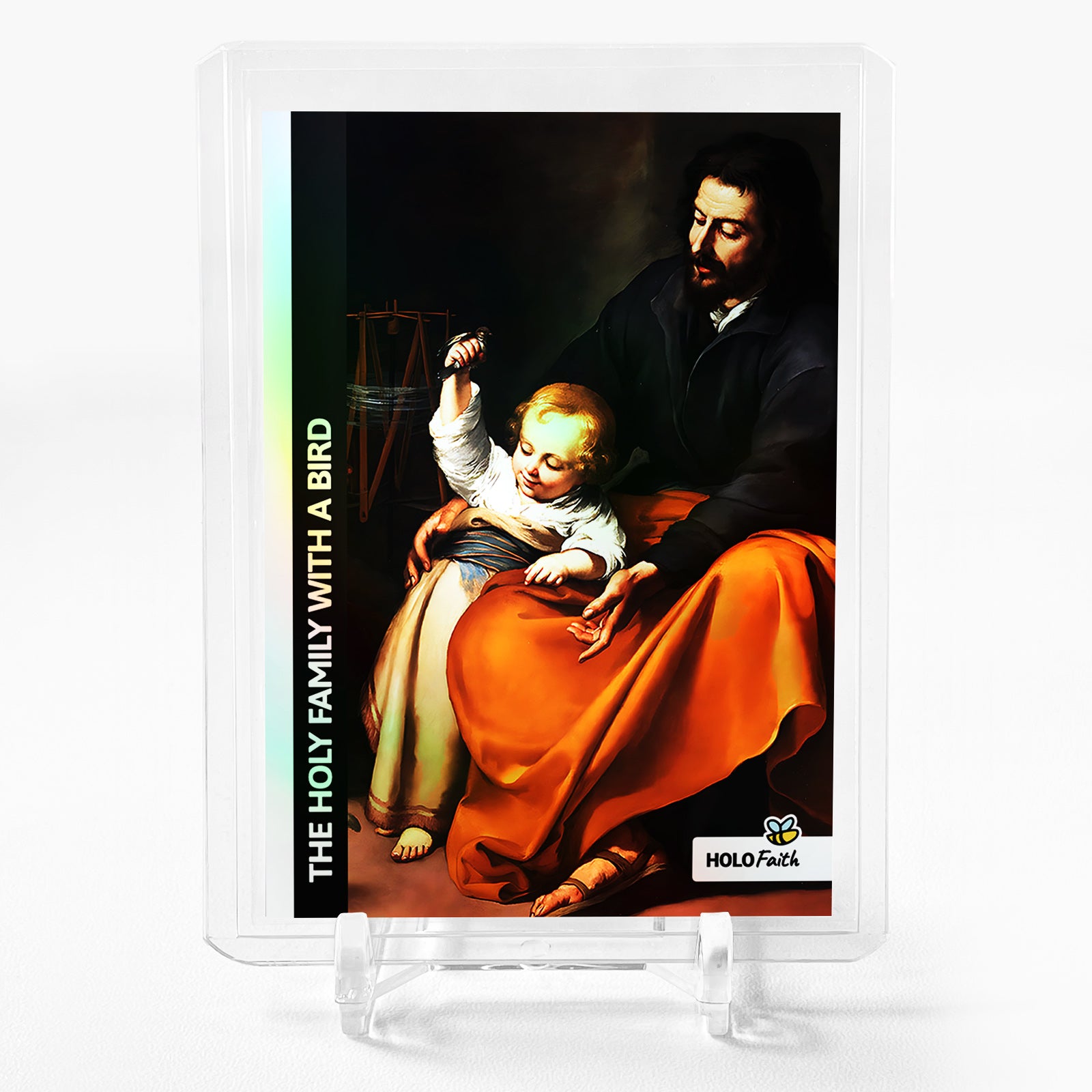 THE HOLY FAMILY WITH A BIRD Holographic Art Card Holo Faith (Jesus) GBC #T61B