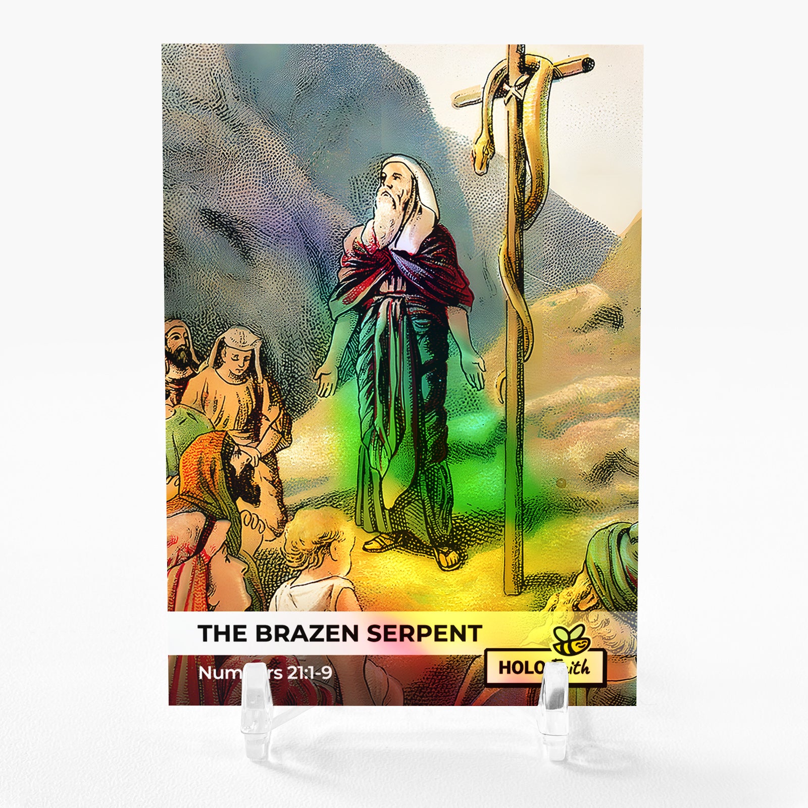 THE BRAZEN SERPENT Numbers 21:1-9 Art Card 2023 GleeBeeCo Holo Faith #THNM