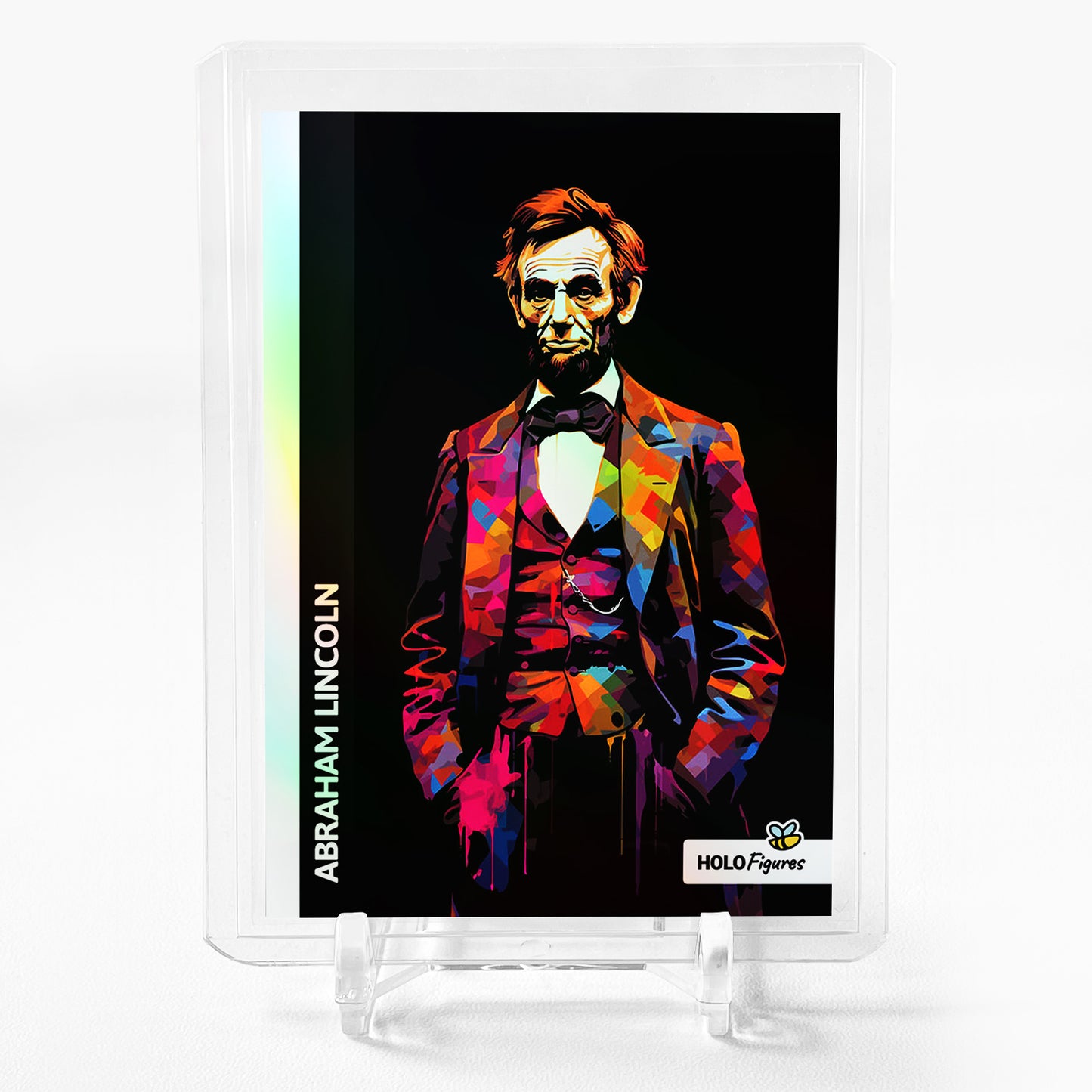 ABRAHAM LINCOLN Art Trading Card 2023 GleeBeeCo Holo Figures Dark Rainbow #ARDR
