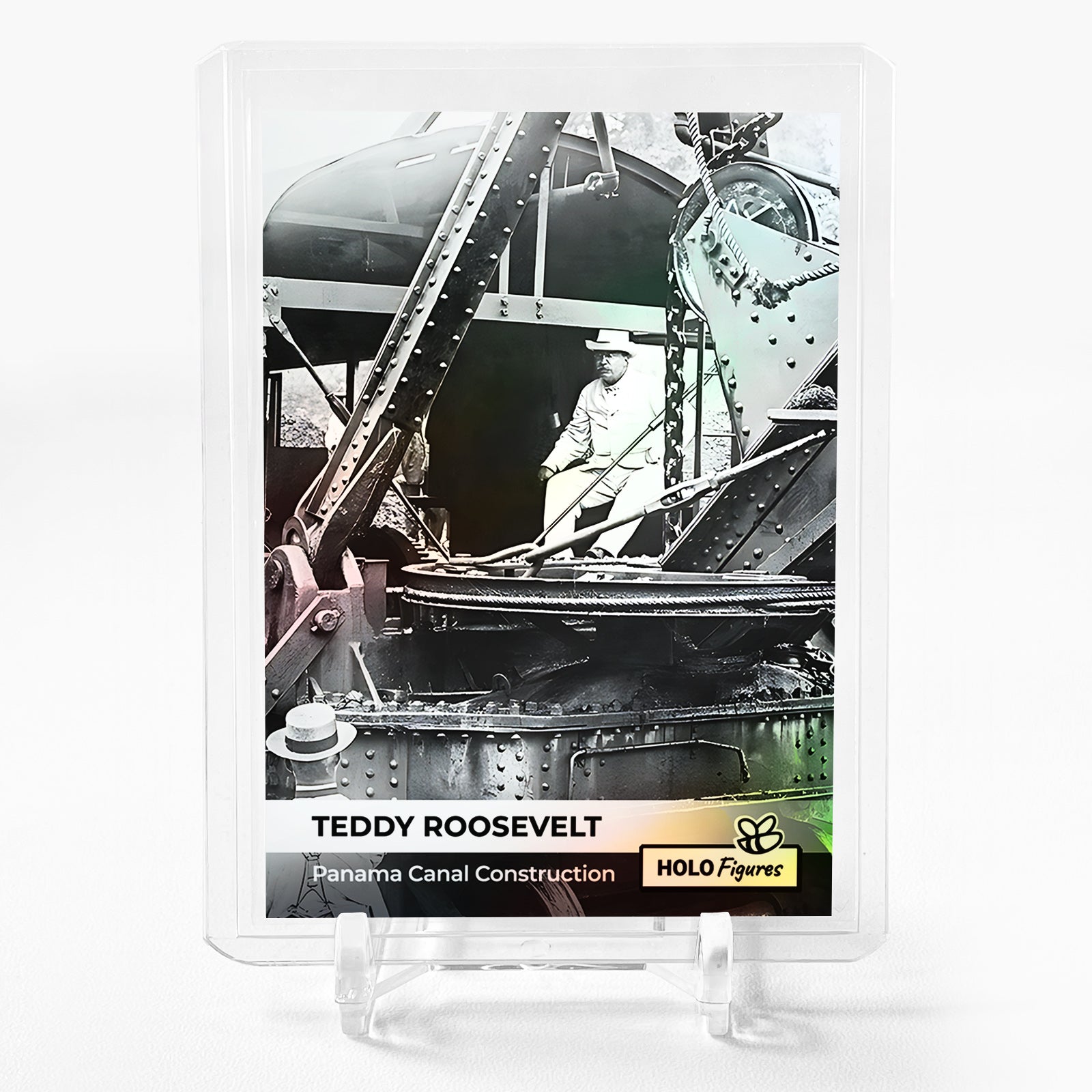 TEDDY ROOSEVELT Panama Canal Construction Photo Card Holo Figures 2023 GBC #B6DD