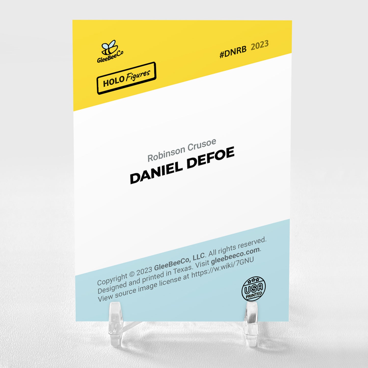 DANIEL DEFOE Robinson Crusoe Card 2023 GleeBeeCo Holographic #DNRB