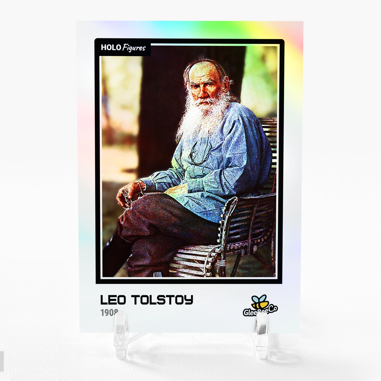 LEO TOLSTOY Holographic Photo Card 2023 GleeBeeCo Holo Figures #LT19 BEAUTIFUL