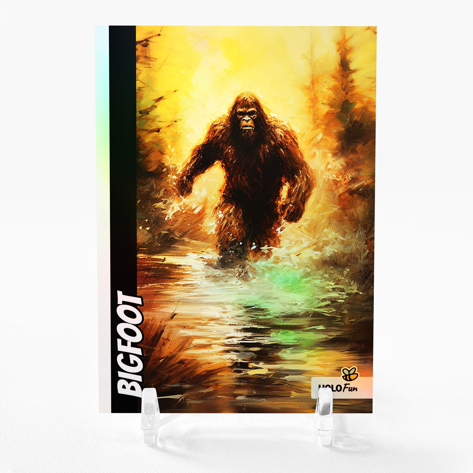 BIGFOOT Art Trading Card 2023 GleeBeeCo Holo Fun Approaching #BGAP