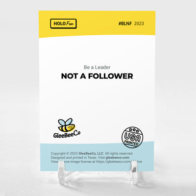 BE A LEADER Not a Follower Child Walking a T-Rex Trading Card GBC #BLNF