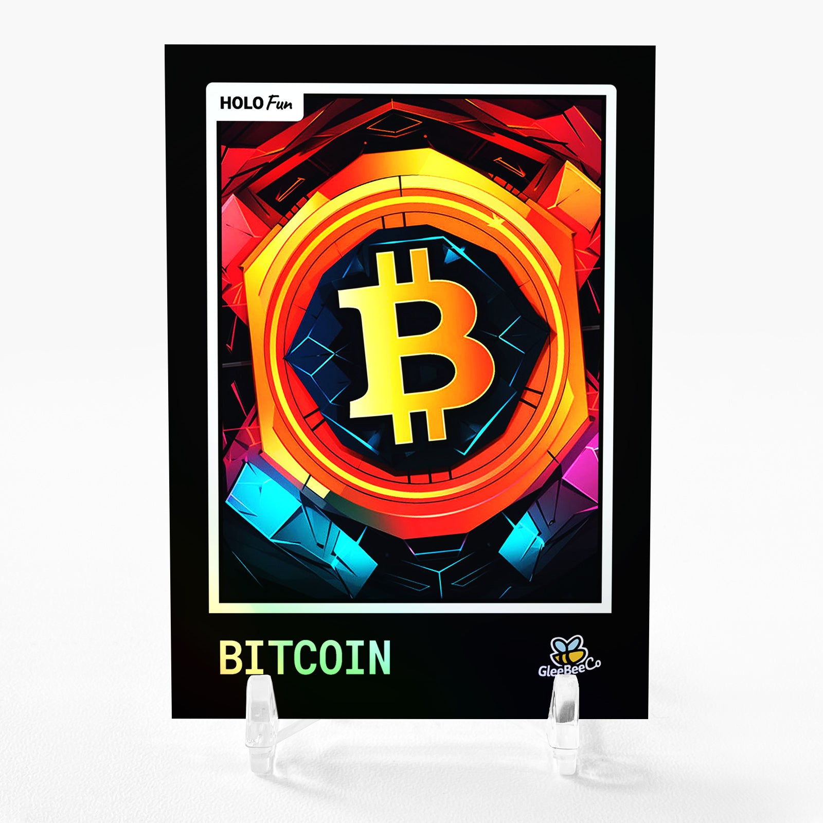 BITCOIN Holographic Art Card Holo Fun 2023 GleeBeeCo 3D Abstract #BT3D
