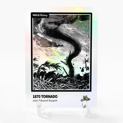 1870 TORNADO ILLUSTRATION Holographic Card 2023 GleeBeeCo Holo History #168C
