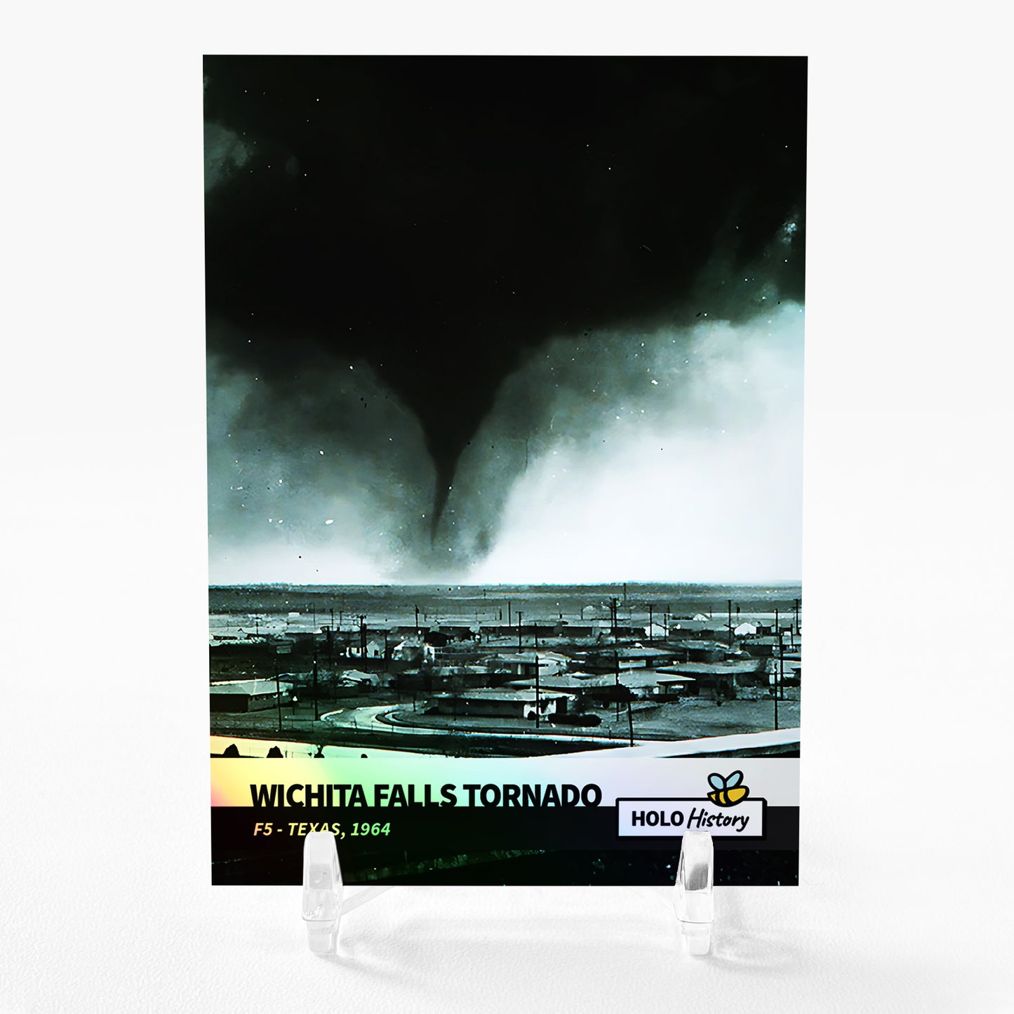 WICHITA FALLS TORNADO Holographic Photo Card 2023 GleeBeeCo Holo History #WCF5