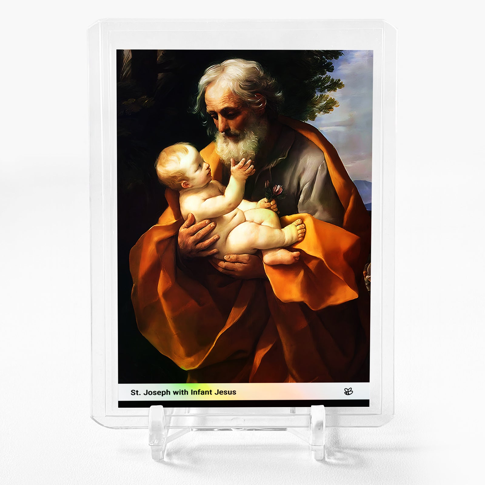 ST. JOSEPH WITH INFANT JESUS Guido Reni Card 2023 GleeBeeCo Holo Paint #STGD