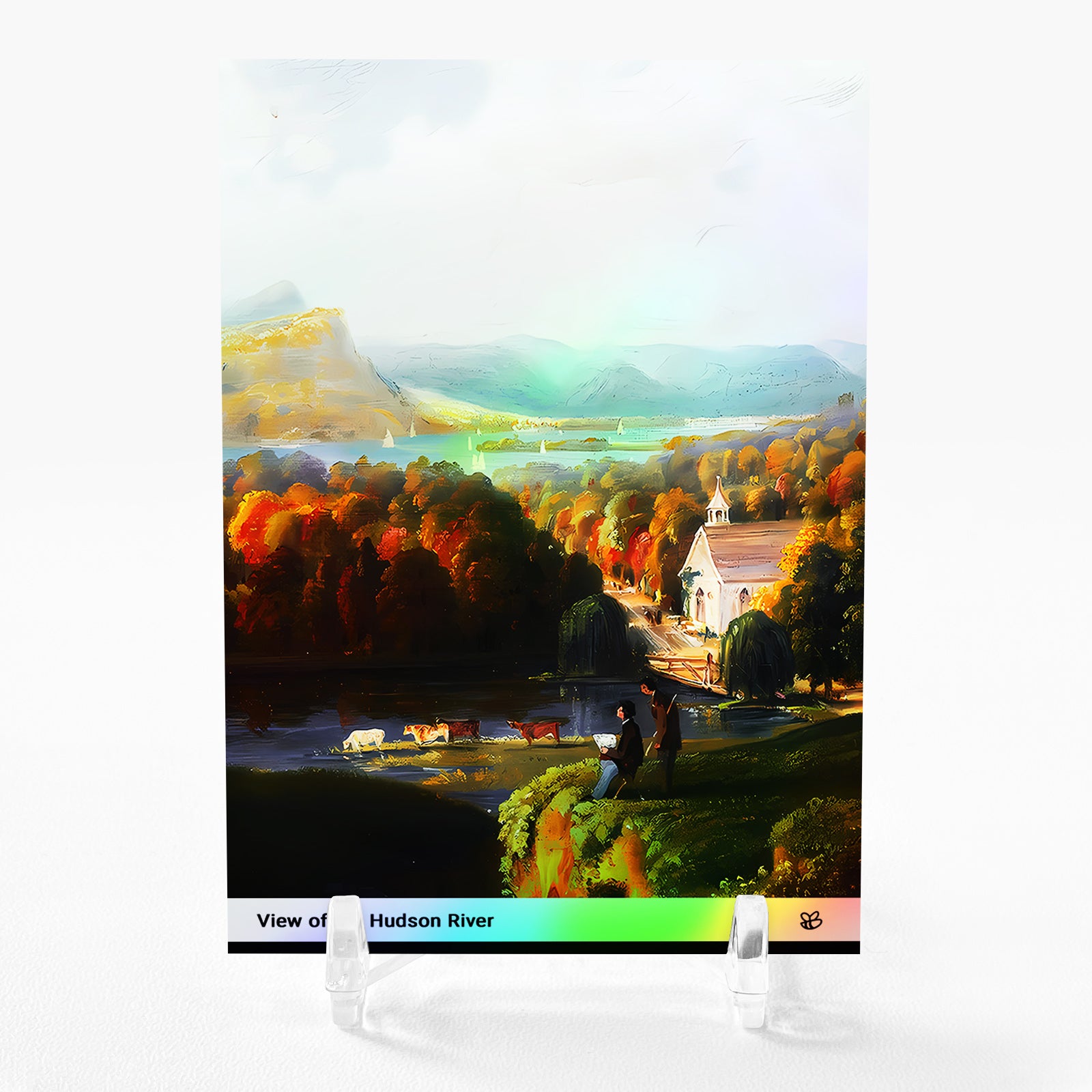 VIEW OF THE HUDSON RIVER Robert Havell Card 2023 GleeBeeCo Holo Painting #VWRB