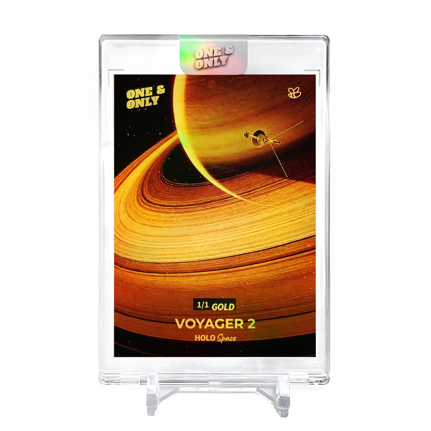 VOYAGER 2 Approaching Saturn Card 2023 GleeBeeCo #VYAP-G Encased Holo GOLD 1/1