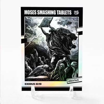 MOSES SMASHING TABLETS Exodus 32:19 Ten Commandments Art Card GleeBeeCo #MSD2