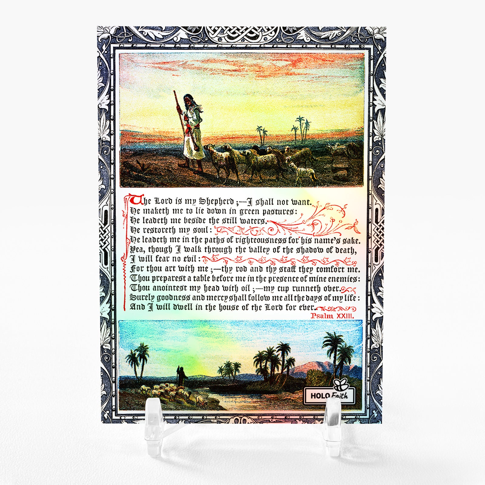THE LORD IS MY SHEPHERD Holographic Art Card Holo Faith GleeBeeCo Psalm 23 #THPS