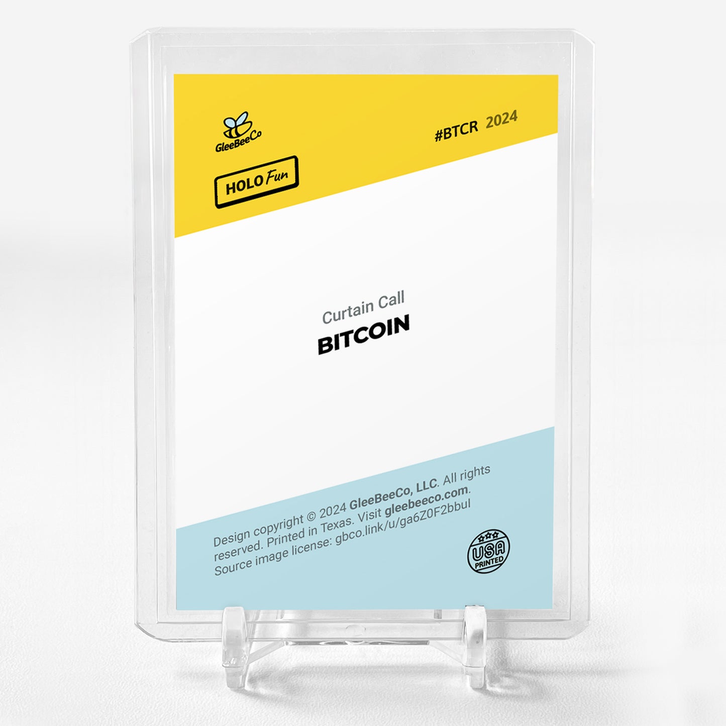 BITCOIN Holographic Card 2024 GleeBeeCo Holo Fun Curtain Call #BTCR [INCREDIBLE]