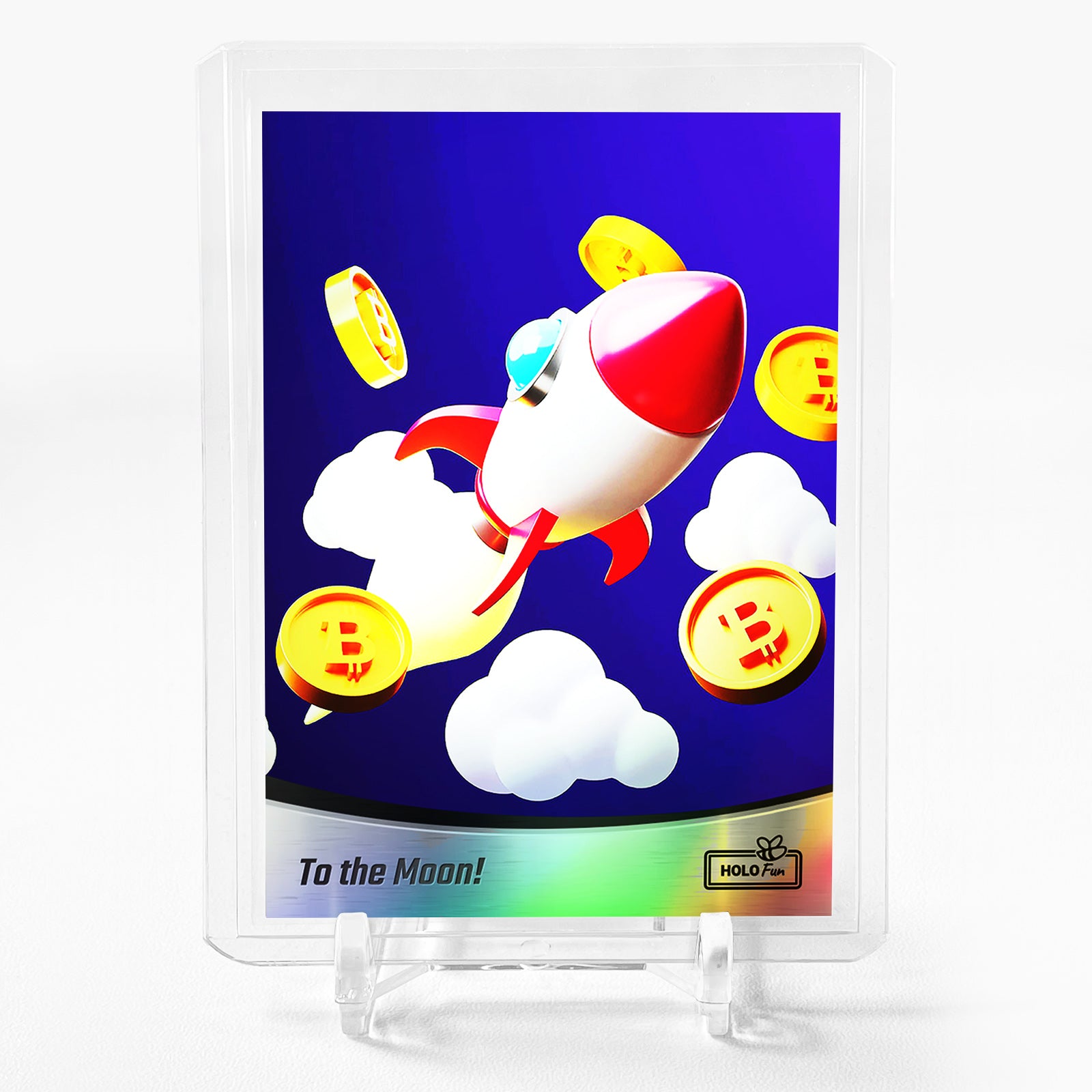 BITCOIN To the Moon! Art Card Holo Fun 2024 GleeBeeCo #BTTT