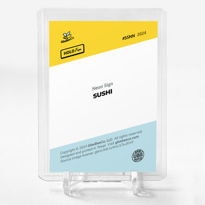 SUSHI Holographic Card 2024 GleeBeeCo Holo Fun Neon Sign #SSNN