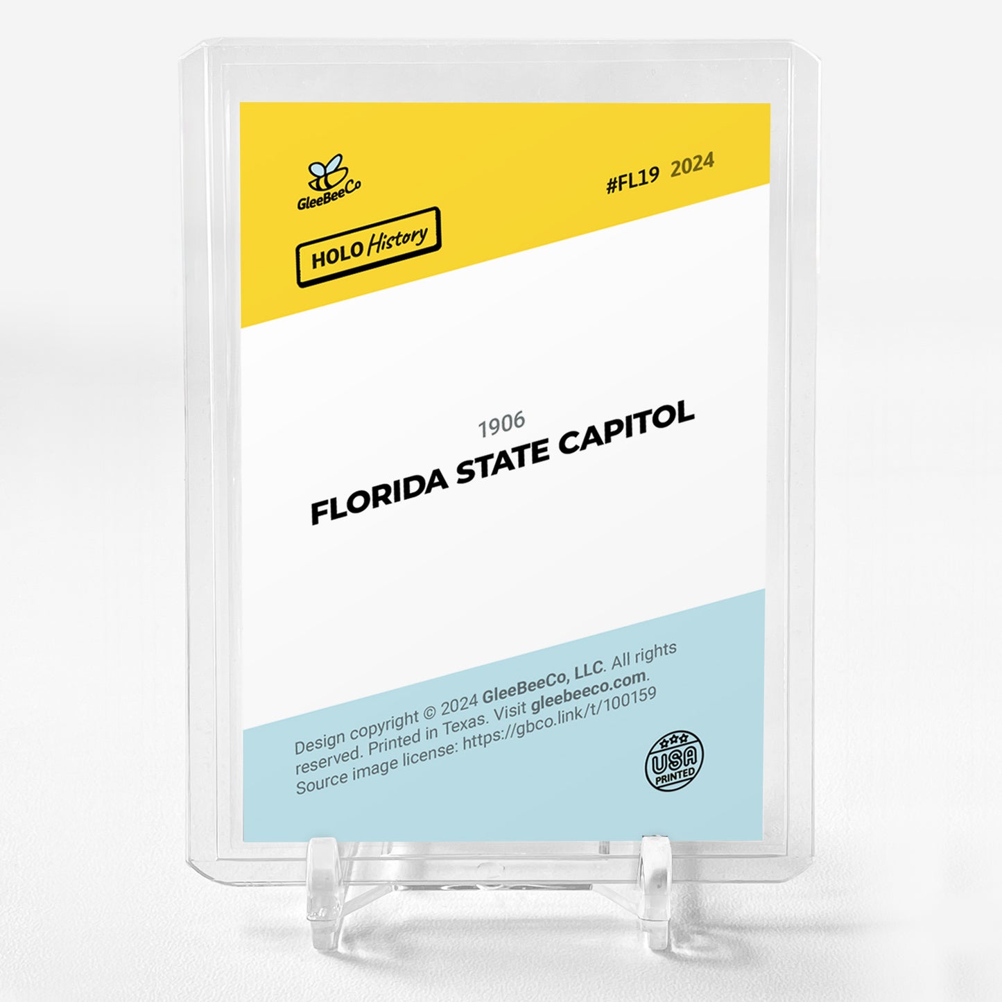FLORIDA STATE CAPITOL, TALLAHASSEE Card 2024 GleeBeeCo Holo History 1906 #FL19