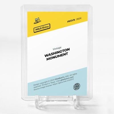WASHINGTON MONUMENT Card 2024 GleeBeeCo Holo History Vintage #WSVN