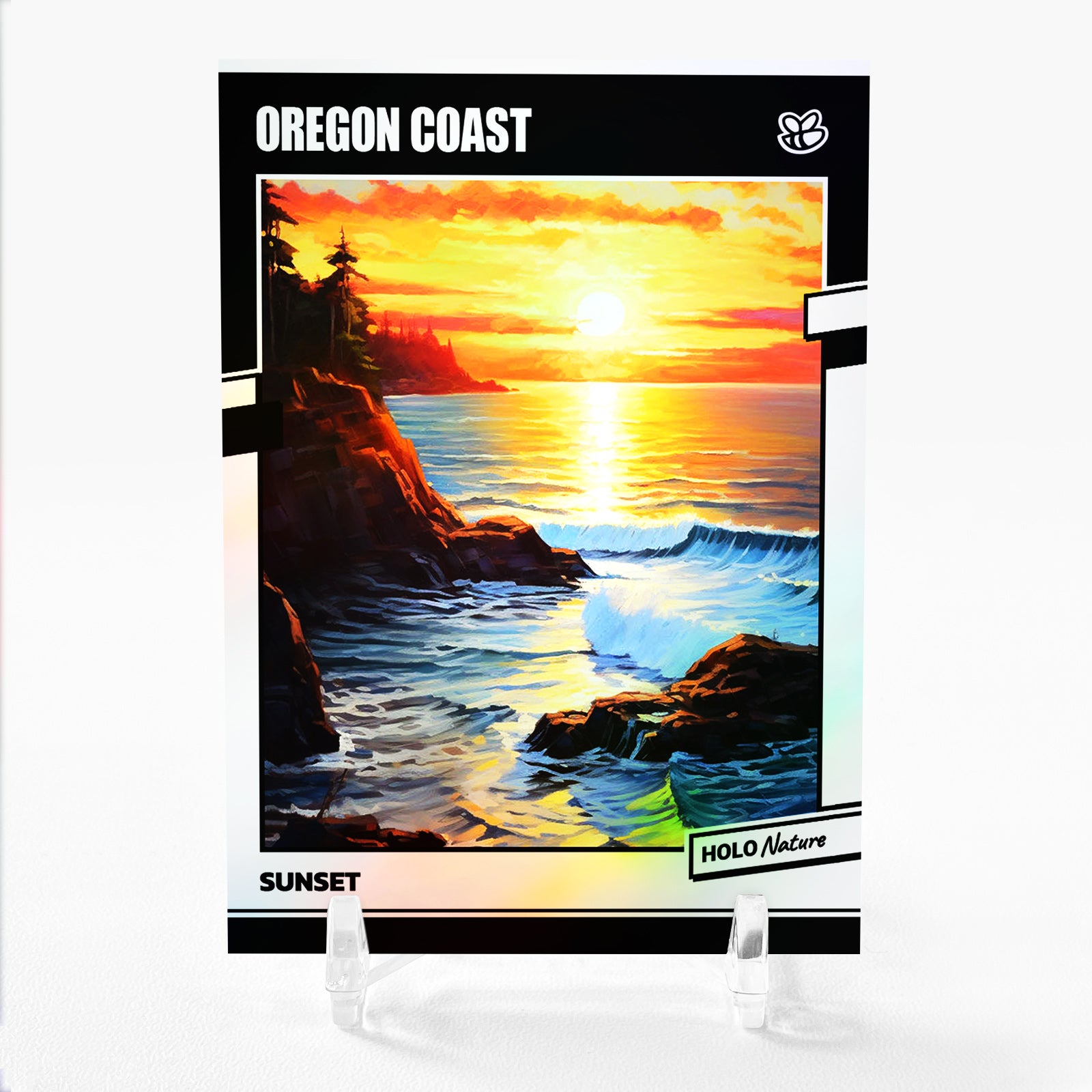 OREGON COAST Sunset Card 2024 GleeBeeCo Holo Nature #GSN5 VERY SPECIAL