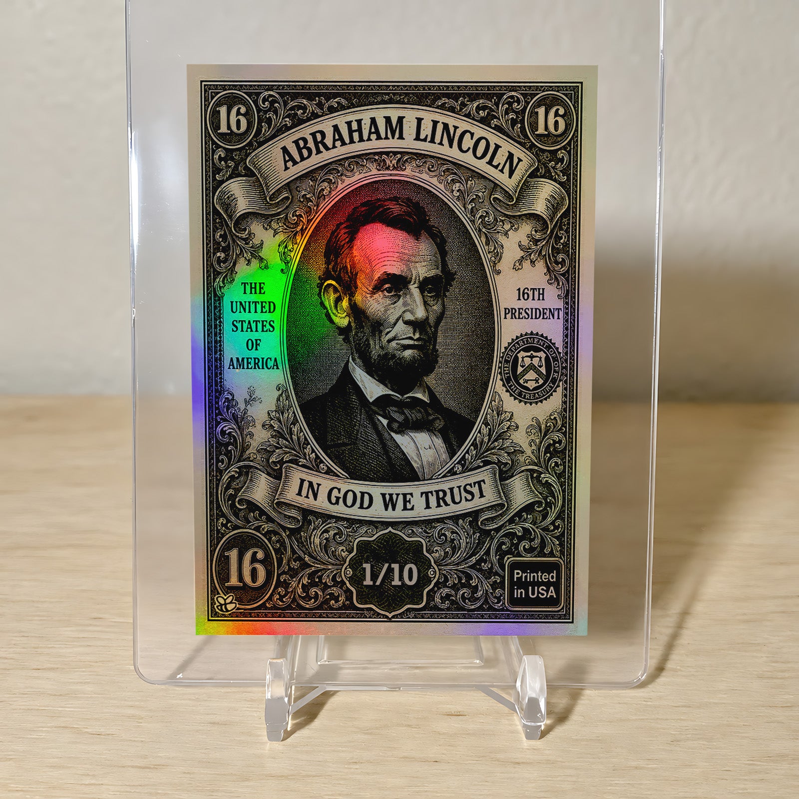 Abraham Lincoln Card "$16 Bill" 2026 GleeBeeCo Holo Assets /10