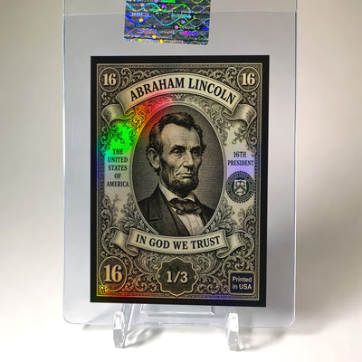 Abraham Lincoln Card "$16 Bill" 2026 GleeBeeCo Holo Assets BLACK /3