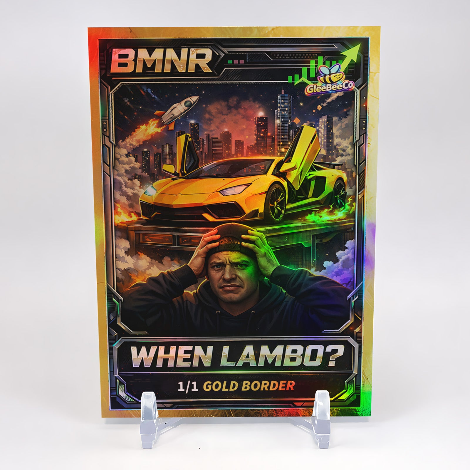 1/1 BMNR Card ETH Card "When Lambo?" 2026 GleeBeeCo Holo Gold Border