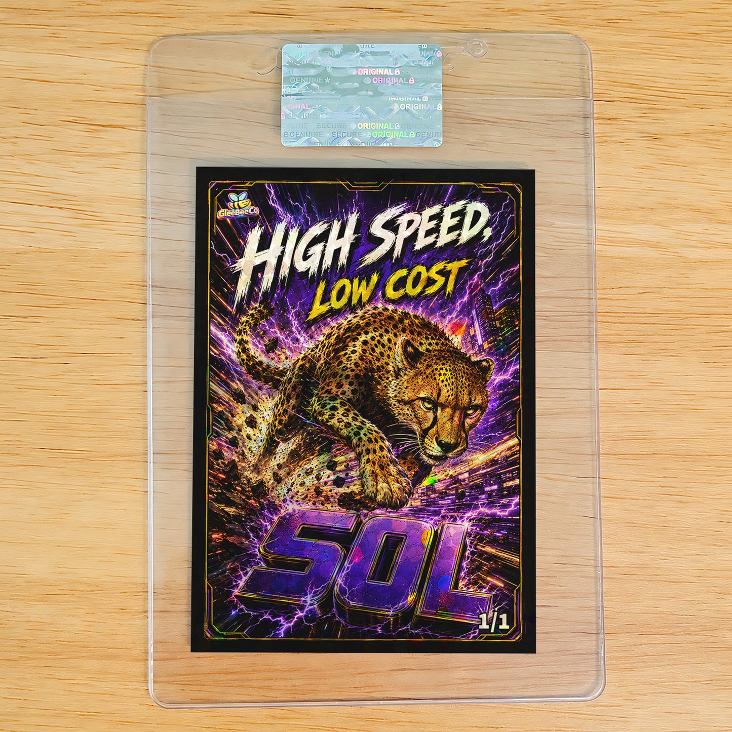 1/1 SOL Card High Speed Low Cost Cheetah 2026 GleeBeeCo Holo Dots