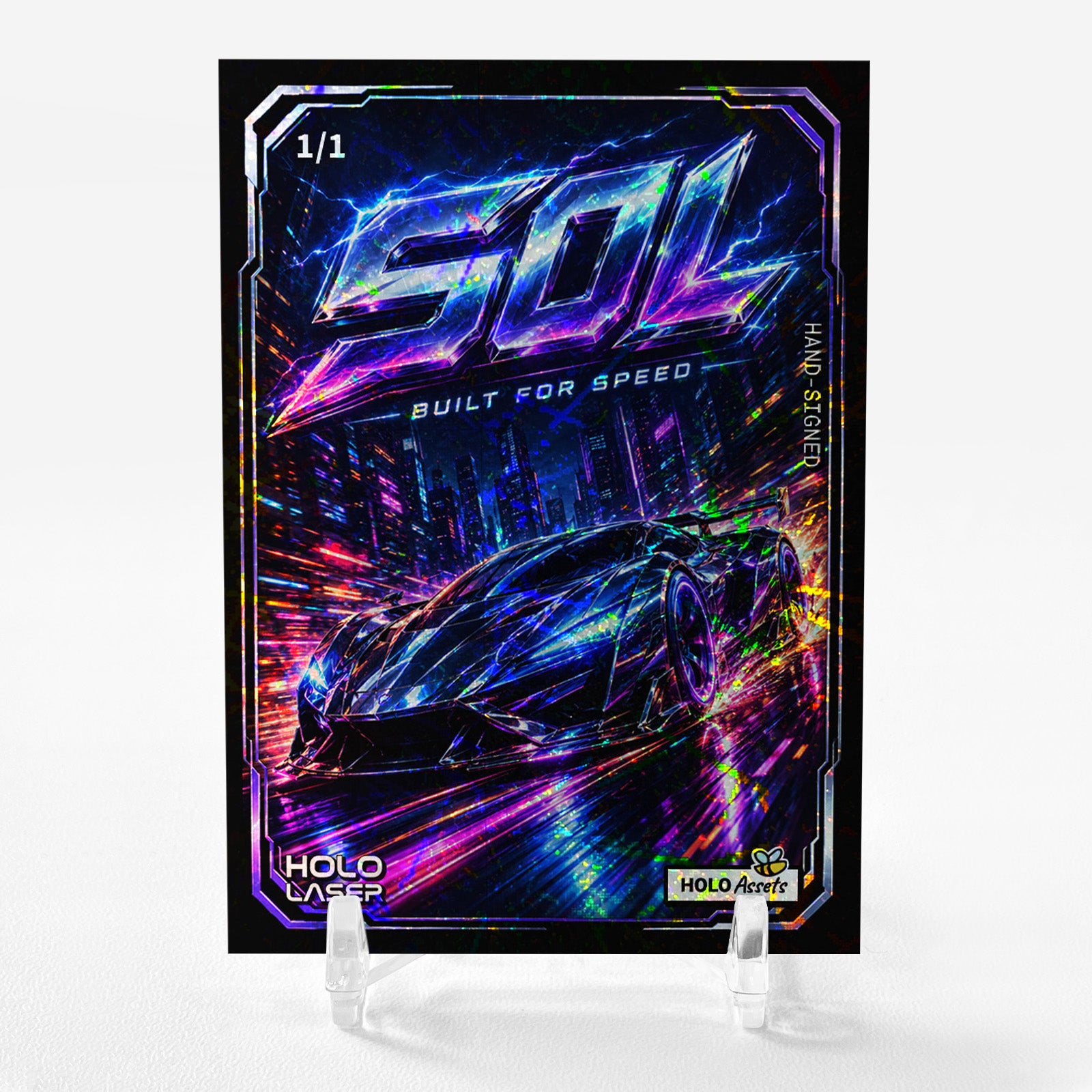 1/1 SOL Card Build for Speed Hyper Car GleeBeeCo Holo Assets Holo Laser Auto