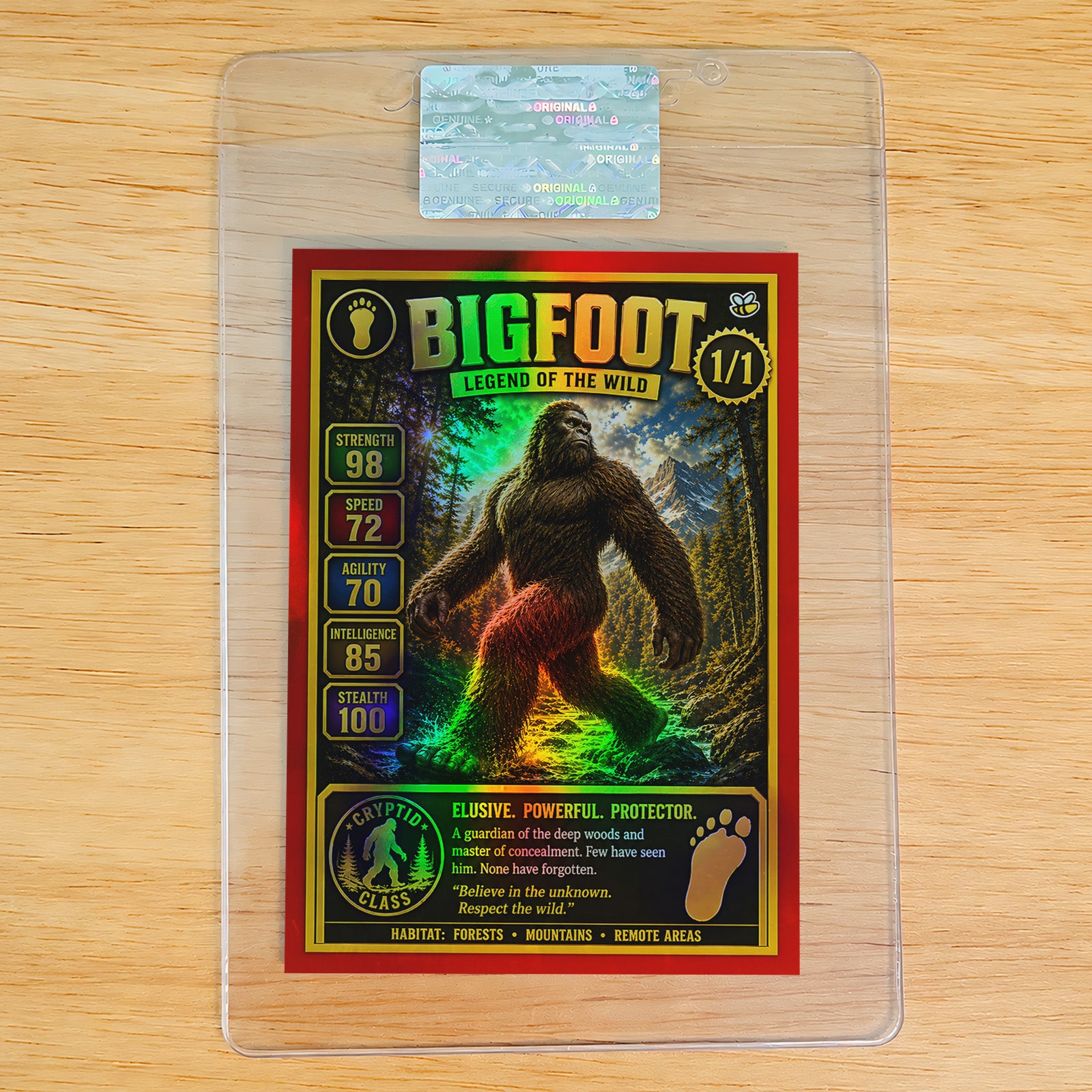 1/1 Bigfoot Card Legend of the Wild Stealth 100 2026 GleeBeeCo Holo Creatures