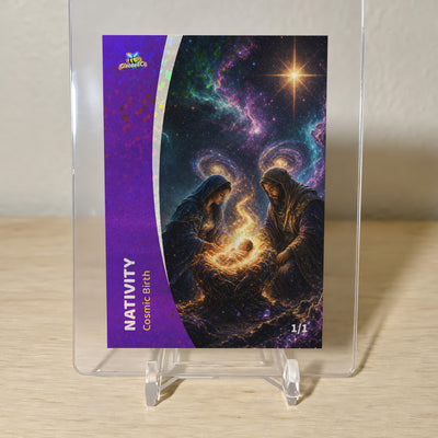 Nativity Card Cosmic Birth 2026 GleeBeeCo Sparkle 1/1