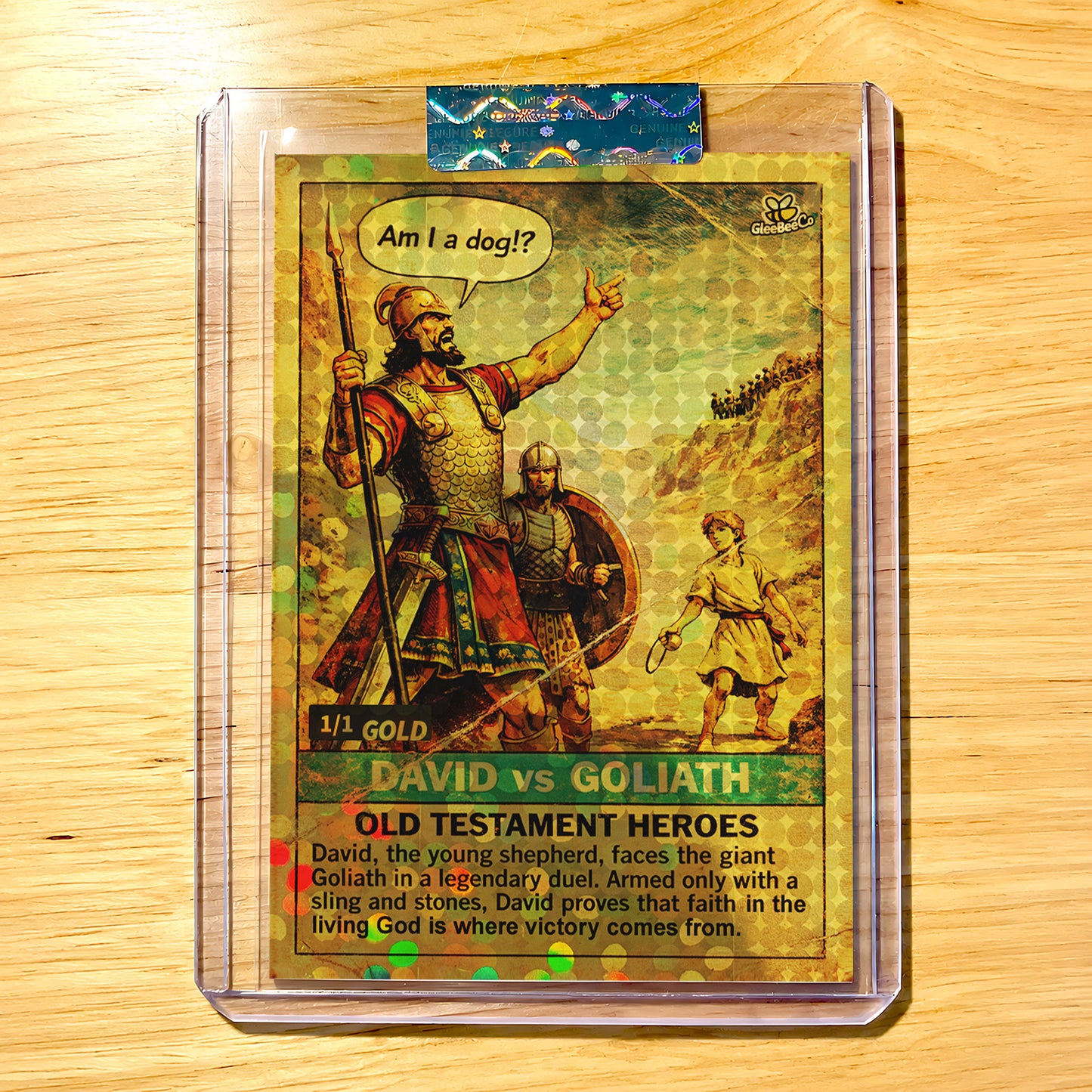 1/1 David vs Goliath Card Vintage Heroes 2026 GleeBeeCo GOLD Holo Dots Auto