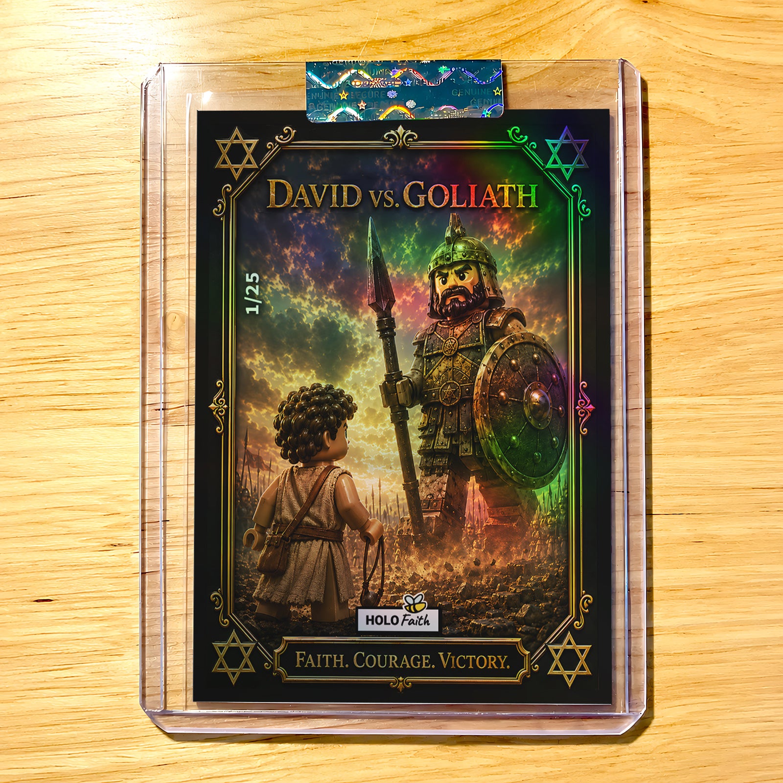 David vs Goliath Card Brick Figures 2026 GleeBeeCo Holo Faith /25