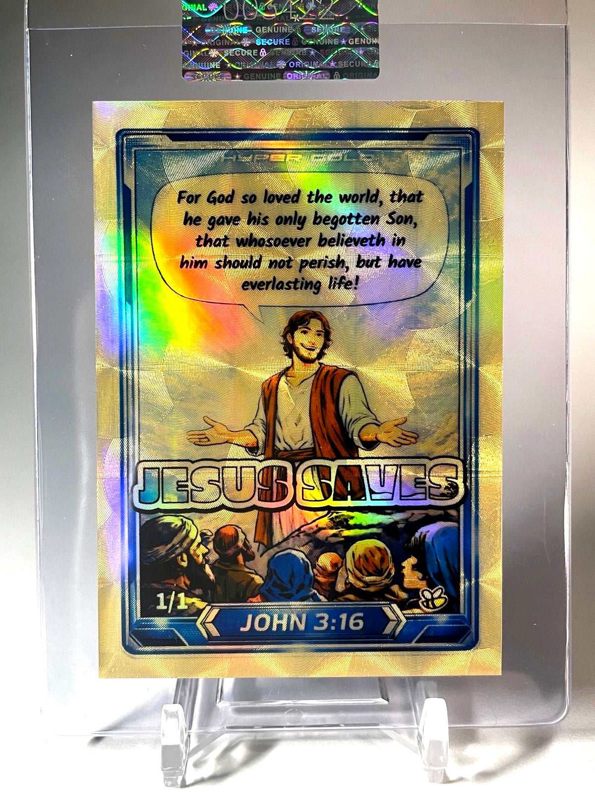 Apostle John Card John 3:16 Jesus Saves 2026 GleeBeeCo HYPER GOLD 1/1