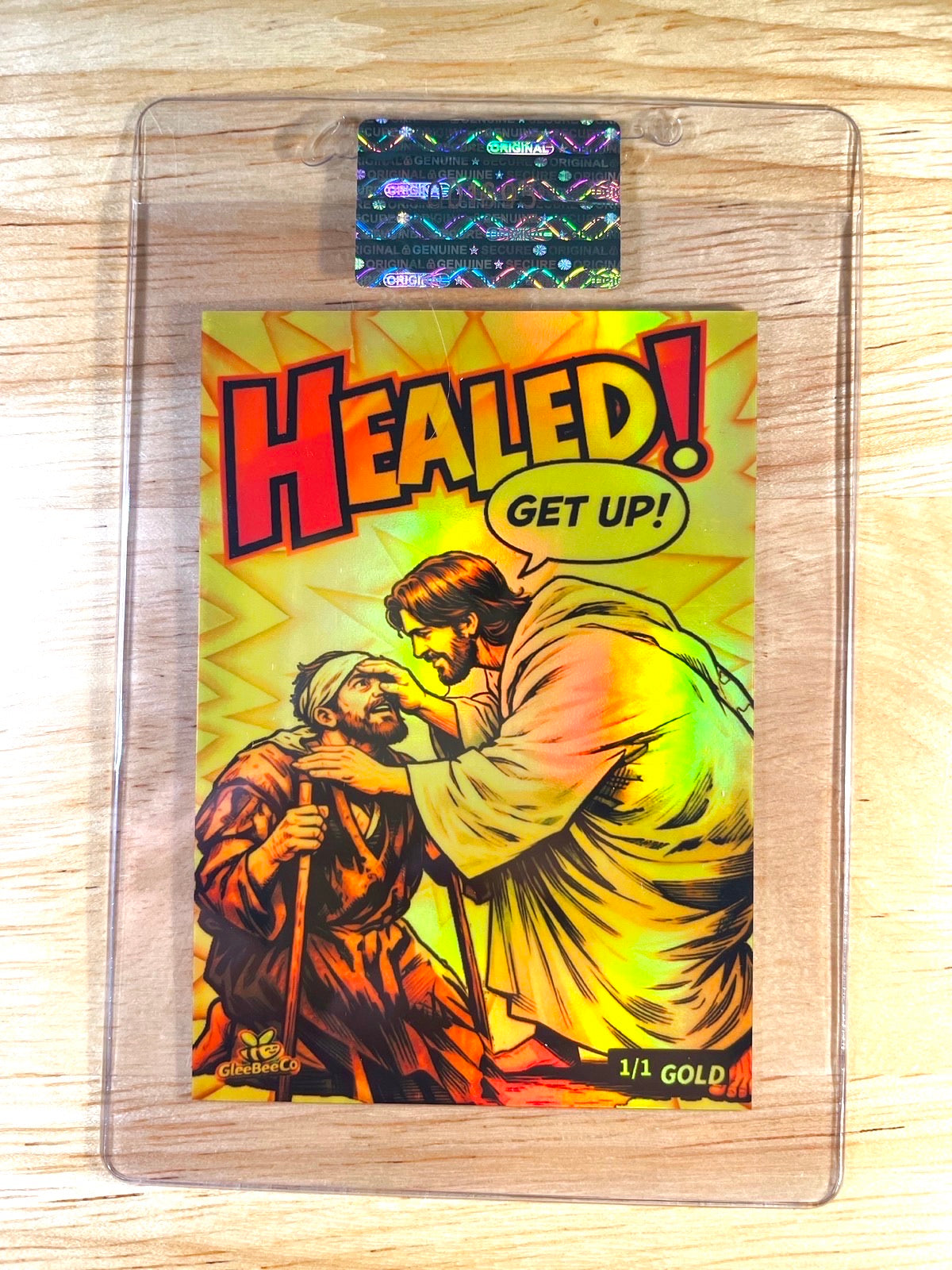 1/1 Jesus Card - Heals Lame Man HEALED! 2026 GleeBeeCo Holo Fun GOLD PARALLEL