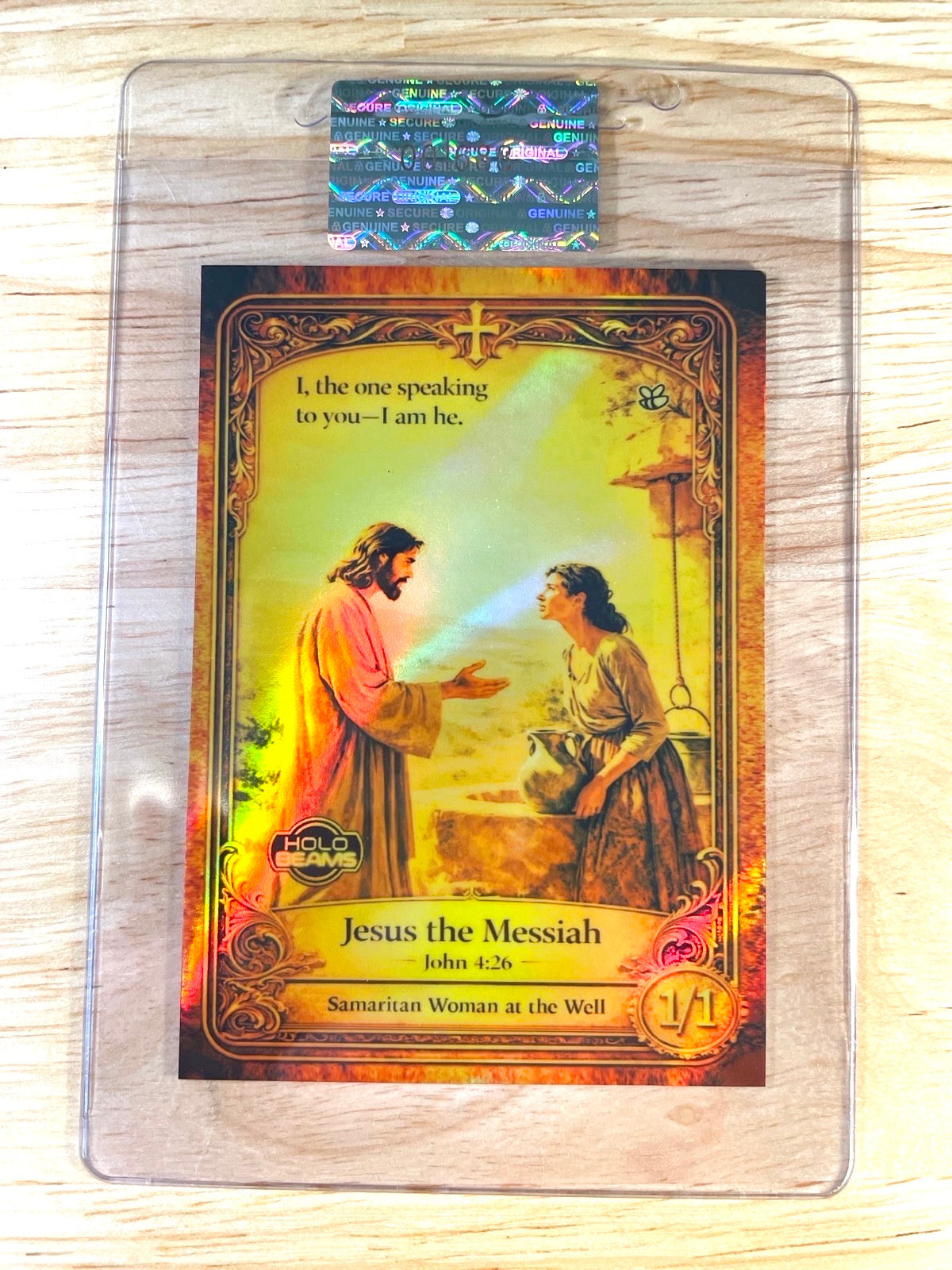 1/1 JESUS Card Samaritan Woman at Well GleeBeeCo Holo Beams Gold - UNIQUE
