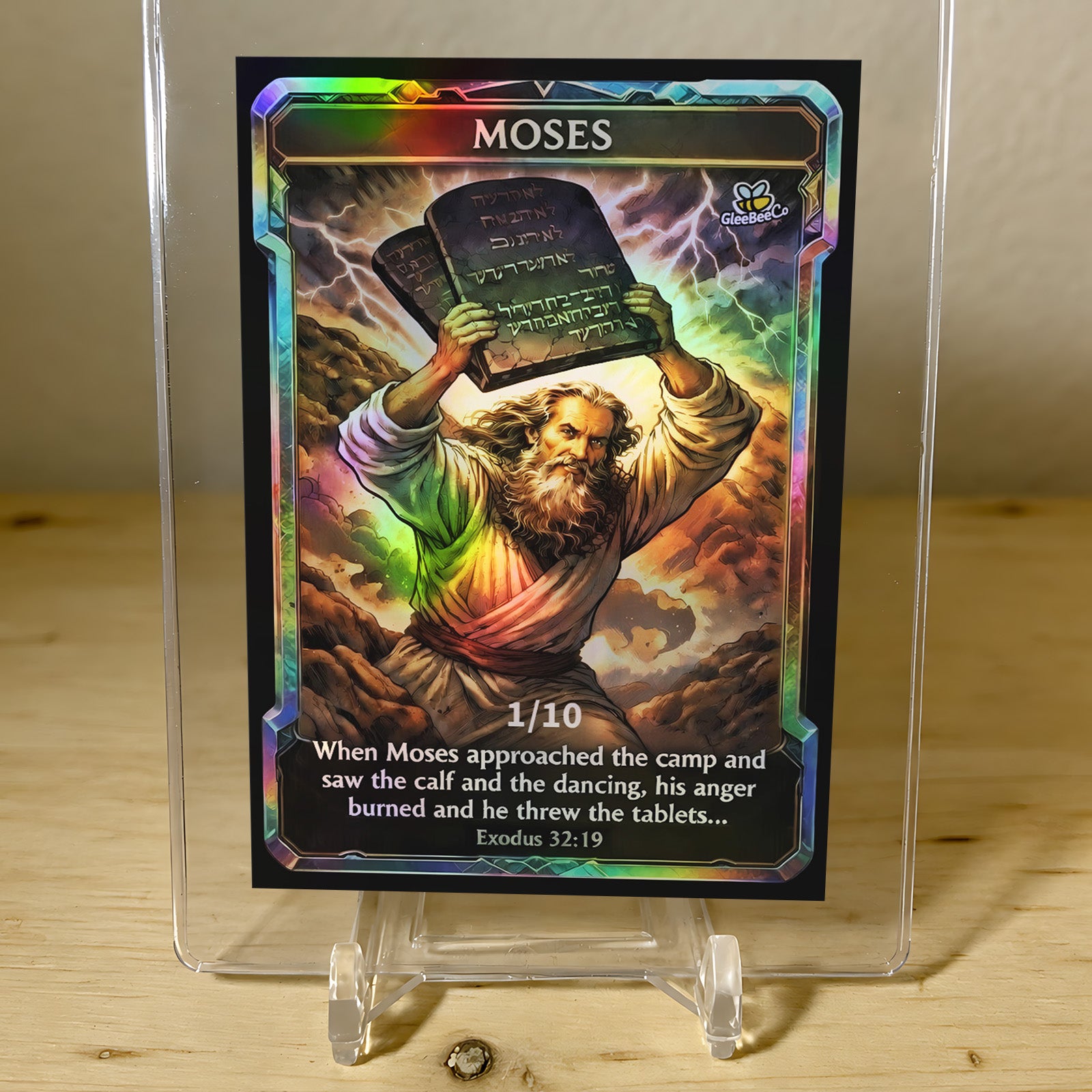 Moses Card Breaking Tablets of the Law 2026 GleeBeeCo Holo /10