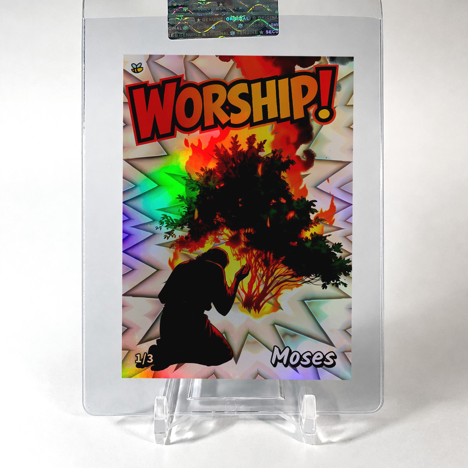 /3 Moses Card Burning Bush WORSHIP! 2026 GleeBeeCo Holo Faith