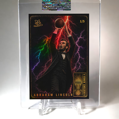 /5 ABRAHAM LINCOLN Basketball Card History Kings Lightning GleeBeeCo Holo Fun