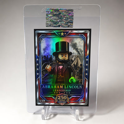 /10 Abraham Lincoln Card Brick Figure Leadership 250 Years GleeBeeCo Holo Fun