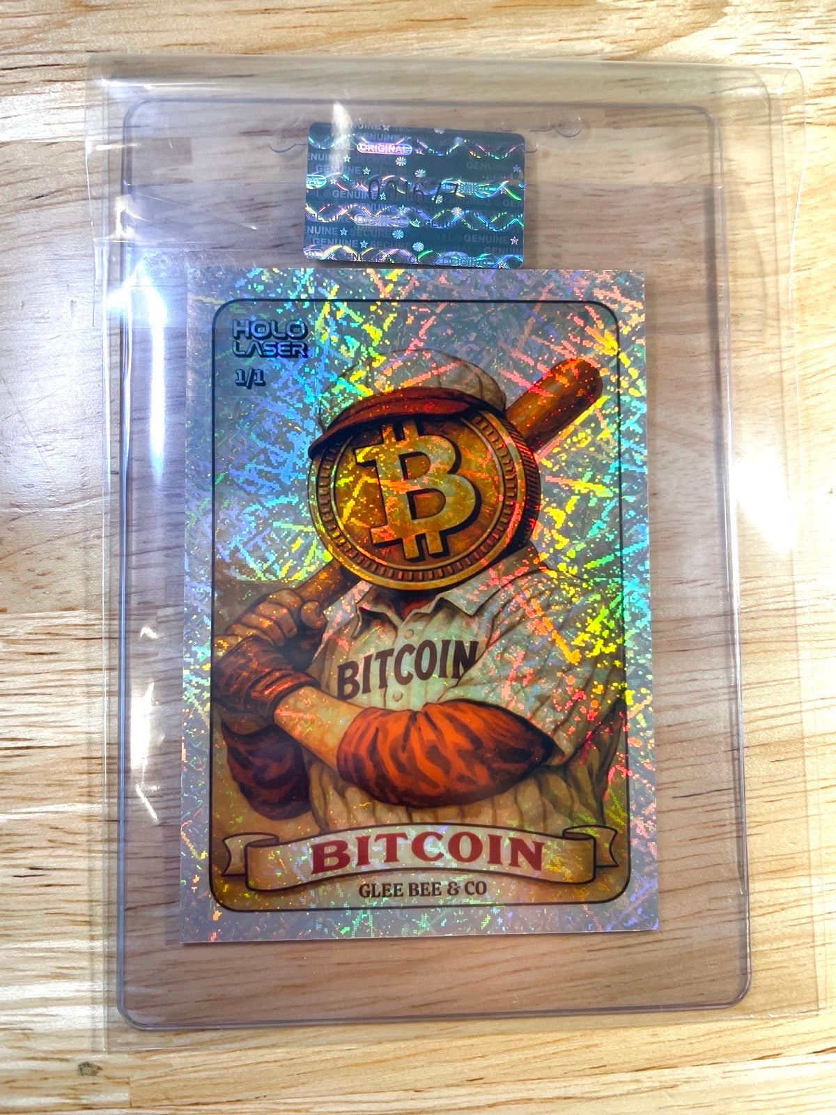 1/1 BITCOIN Baseball Card Vintage 2026 GleeBeeCo HOLO LASER
