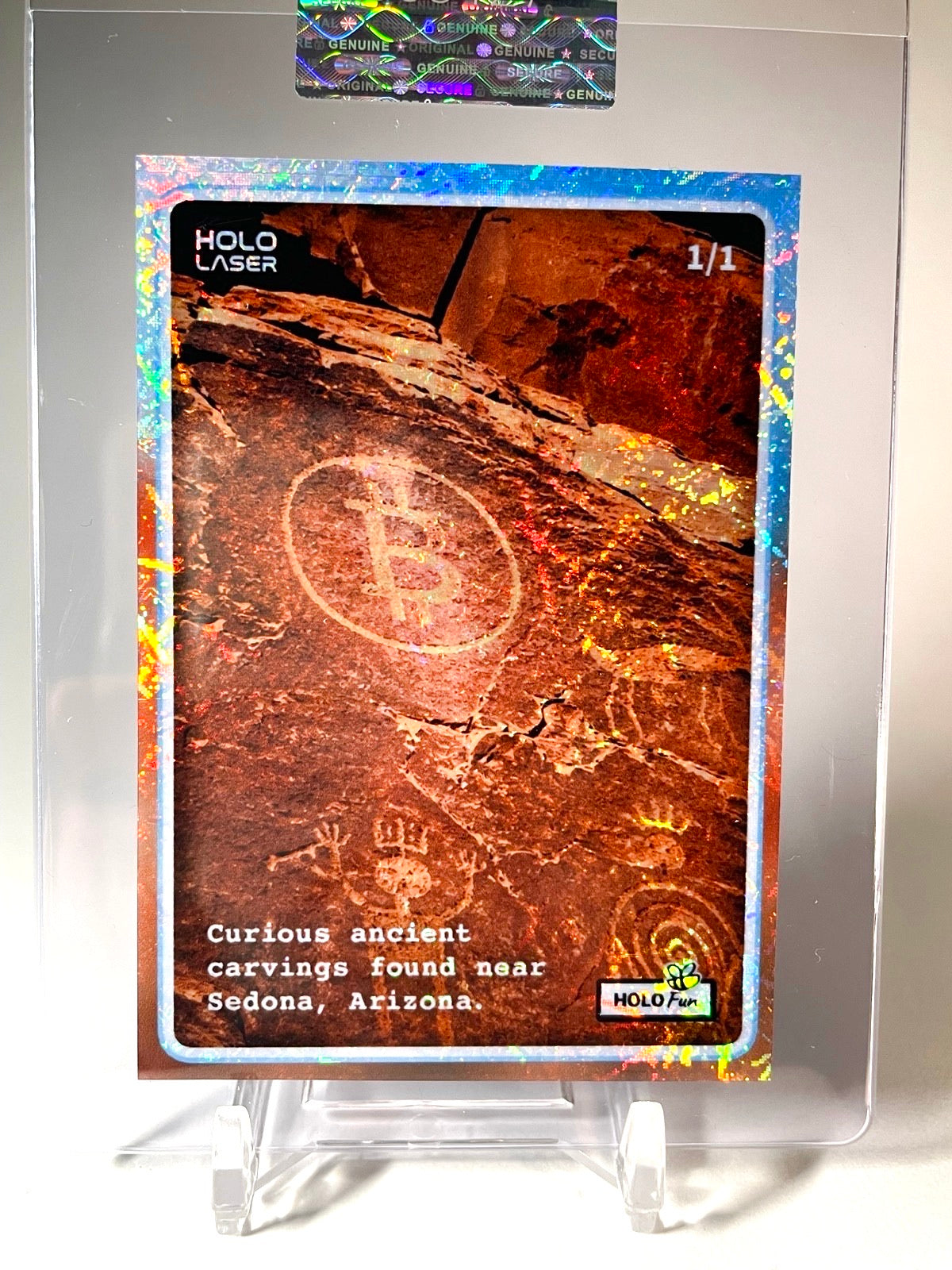 BITCOIN Card "Satoshi's Canyon" Ancient Carving 2026 GleeBeeCo Holo Lasers 1/1